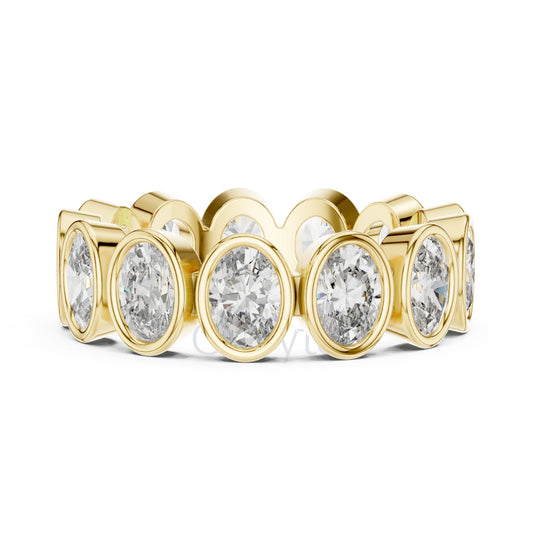 Oval Diamond Bezel-Set Eternity Band
