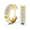 Double Row Classic Diamond Hoop Earrings – Lab-Grown or Moissanite