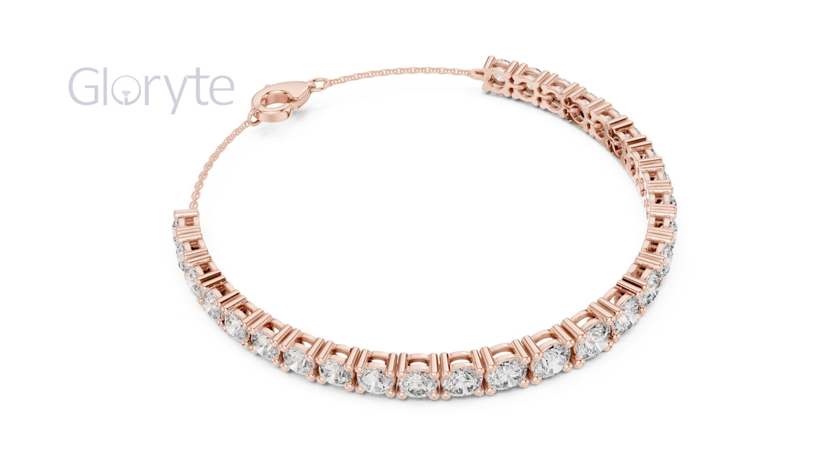 Classic Graduated Round Cut Diamond Bracelet 3.50mm To 5.00mm