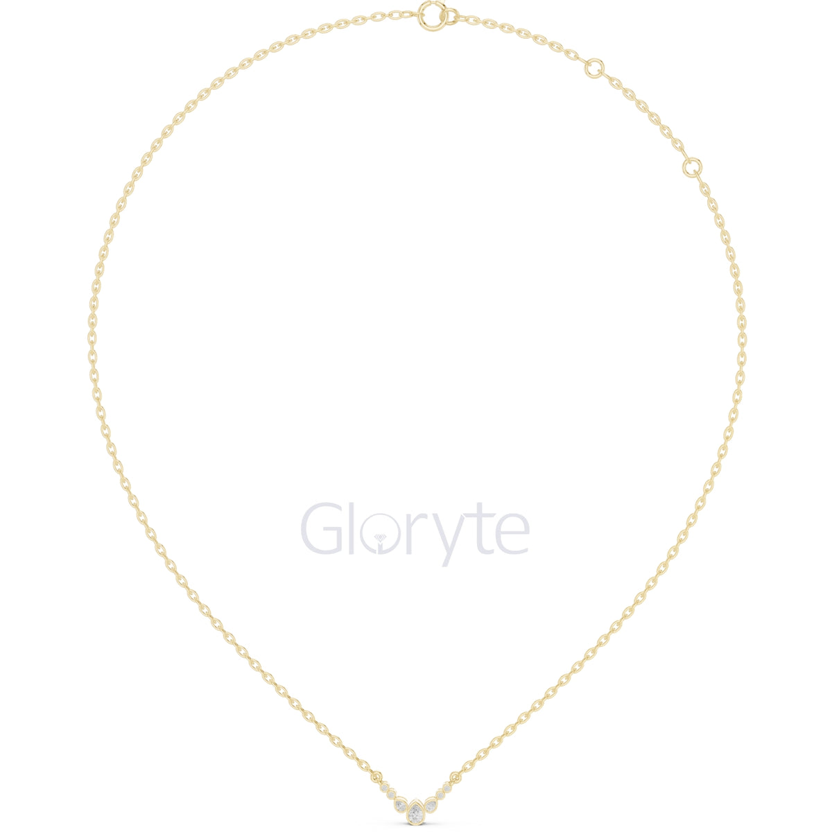 Diamond Cluster V-Shaped Necklace