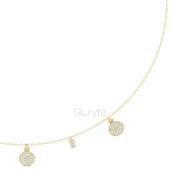 Diamond Charm Necklace – Pave Disc & Solitaire Pendant in Silver, 10K & 14K Gold