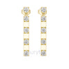Sleek Diamond Bar Drop Earrings