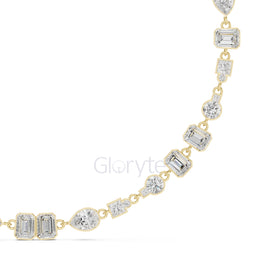 Multi-Shape Diamond Bezel Necklace