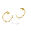 Round Diamond Hoop Earrings in Marquise-Style Bezels – Lab-Grown / Moissanite