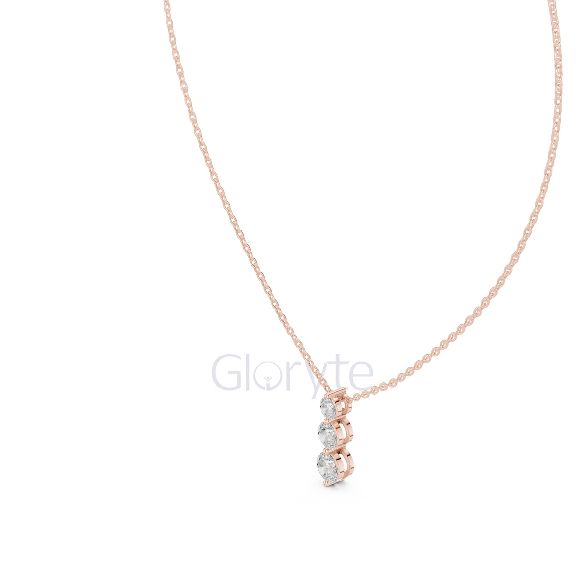 Three-Stone Diamond Pendant Necklace (1.11 CT)