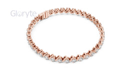 Wave-Design Diamond Tennis Bracelet 2.90mm