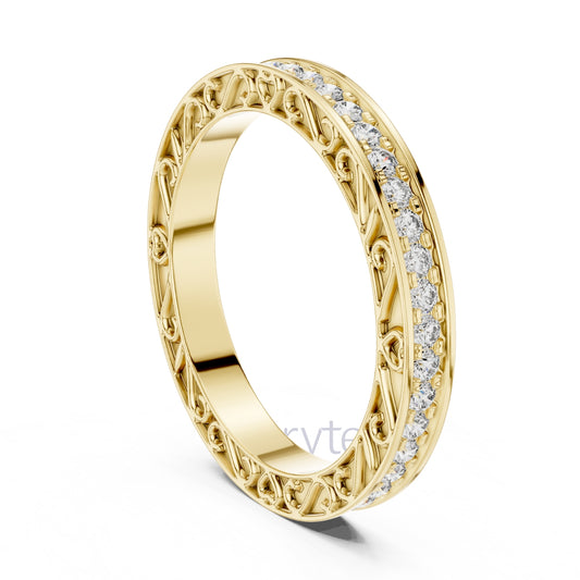Vintage Inspired Diamond Eternity Band with Micro Prong Setting