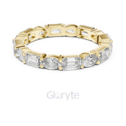 Emerald & Oval Cut Diamond Eternity Band