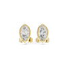 Marquise Cut Diamond Stud Earrings – Bezel Set in Silver & Gold