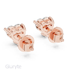 Heart Shape Diamond Stud Earrings