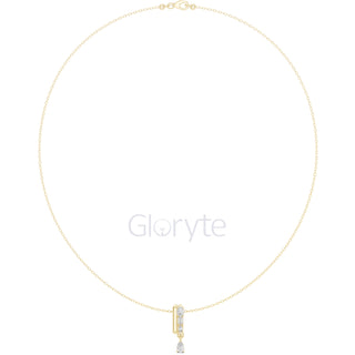 Oval & Pear Drop Diamond Pendant Necklace