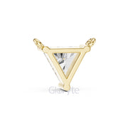 Triangle Solitaire Diamond Pendant Necklace