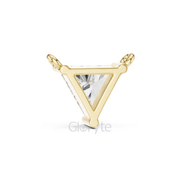 Triangle Solitaire Diamond Pendant Necklace