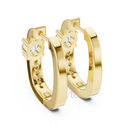 Classic Round Solitaire Diamond Hoop Earrings