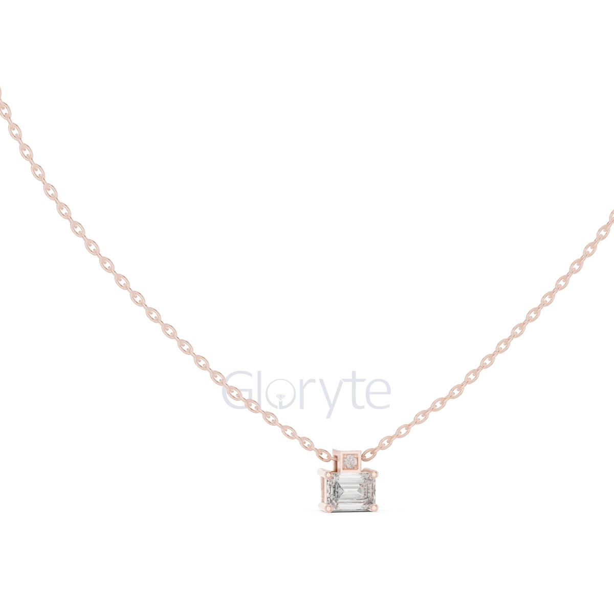 Emerald Solitaire Pendant Necklace (0.39 CT)