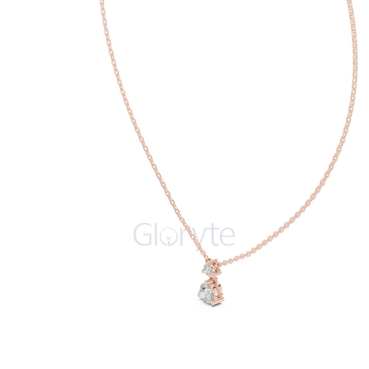 Two Stone Diamond Pendant Necklace