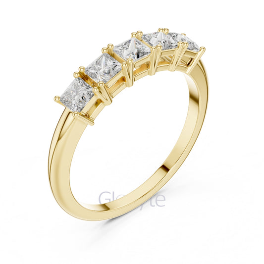 Princess Cut Five Stone Diamond Eternity Band Ring
