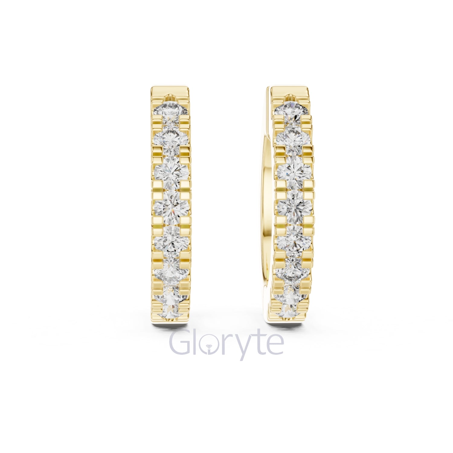 Classic Round Cut Diamond Hoop Earrings
