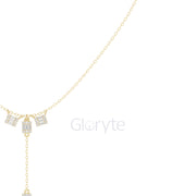 Baguette Cluster Drop Diamond Necklace