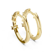 Minimalist Baguette Moissanite Hoop Earrings