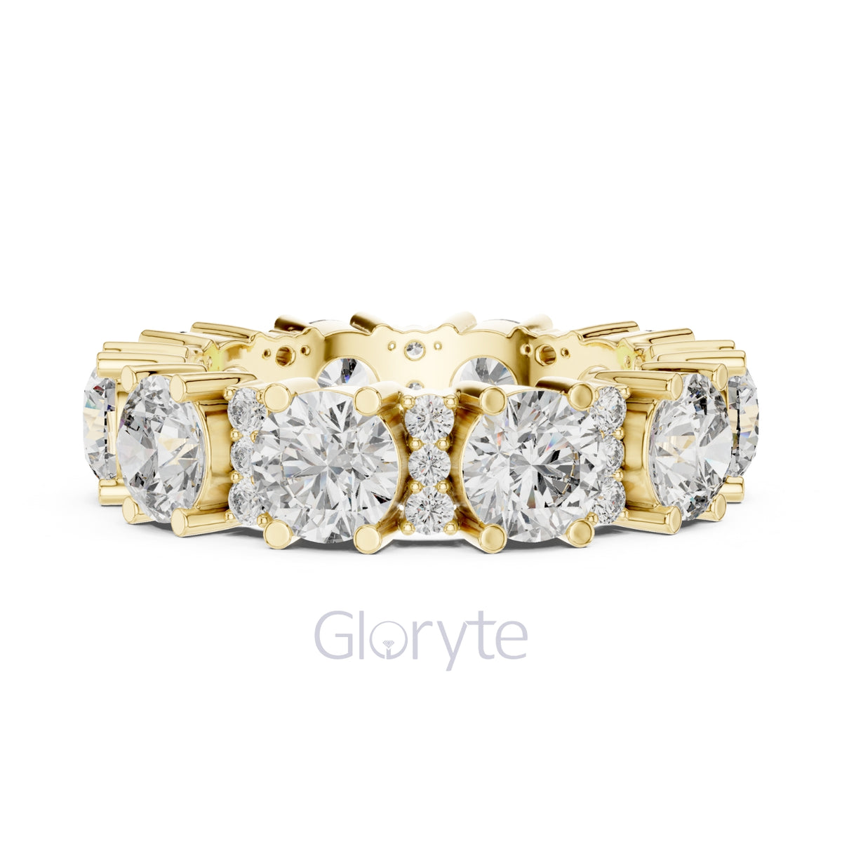 Bold Round & Petite Accent Diamond Eternity Band