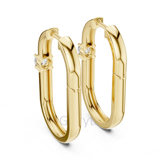 Minimalist Solitaire Hoop Earrings