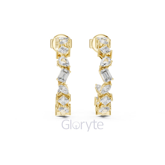 Elegant Multi-Cut Hoop Earrings