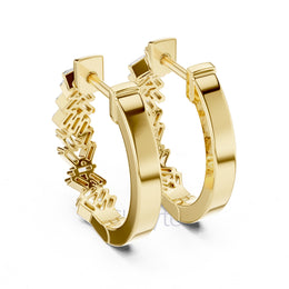 Baguette Cluster Hoop Earrings