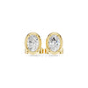 Oval Cut Diamond Stud Earrings – Bezel Set in Silver, 10K & 14K Gold