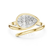 Pear Diamond Bypass Engagement Ring