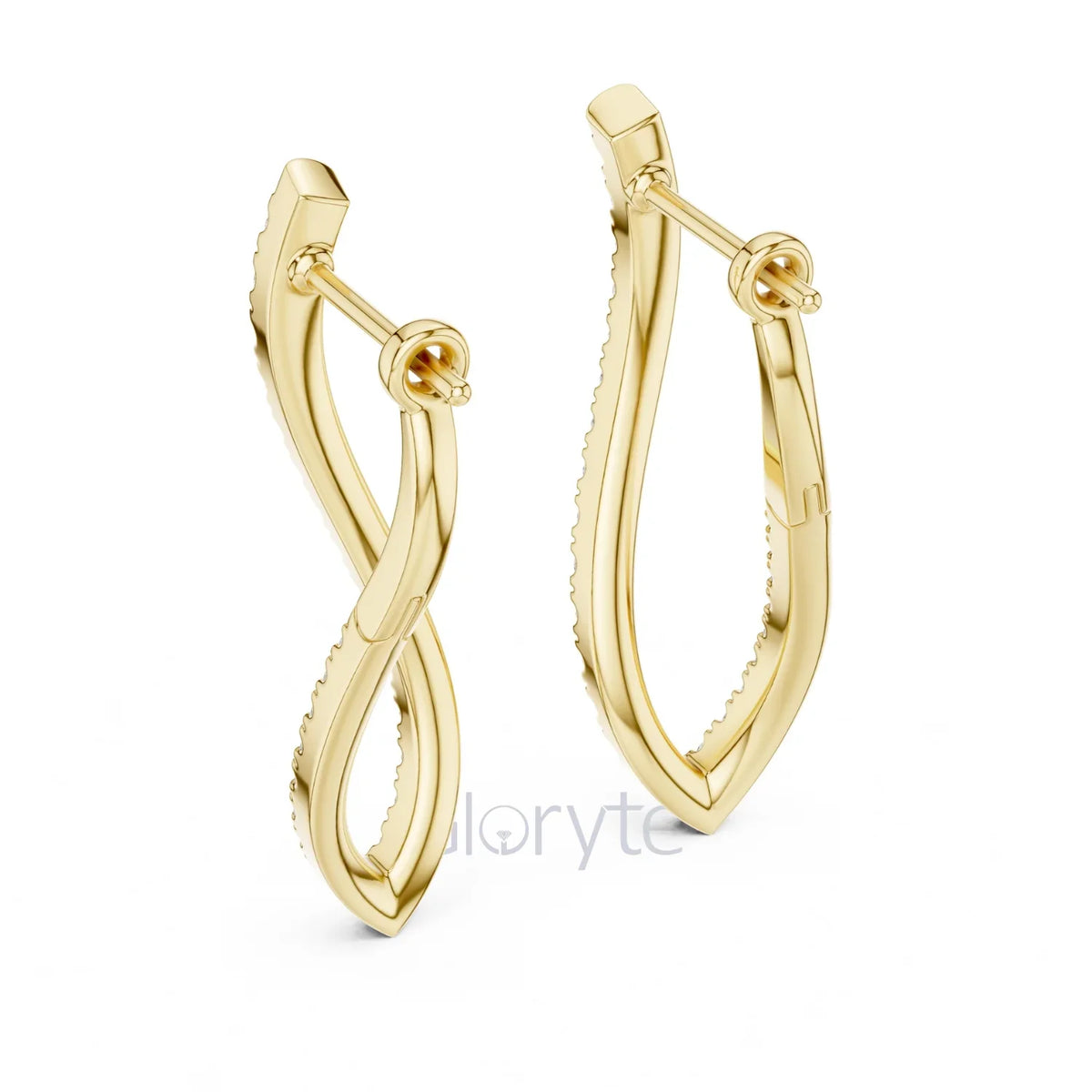 Twist Hoop Diamond Earrings with Modern Wave