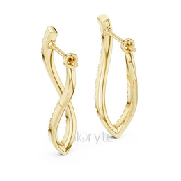 Twist Hoop Diamond Earrings with Modern Wave