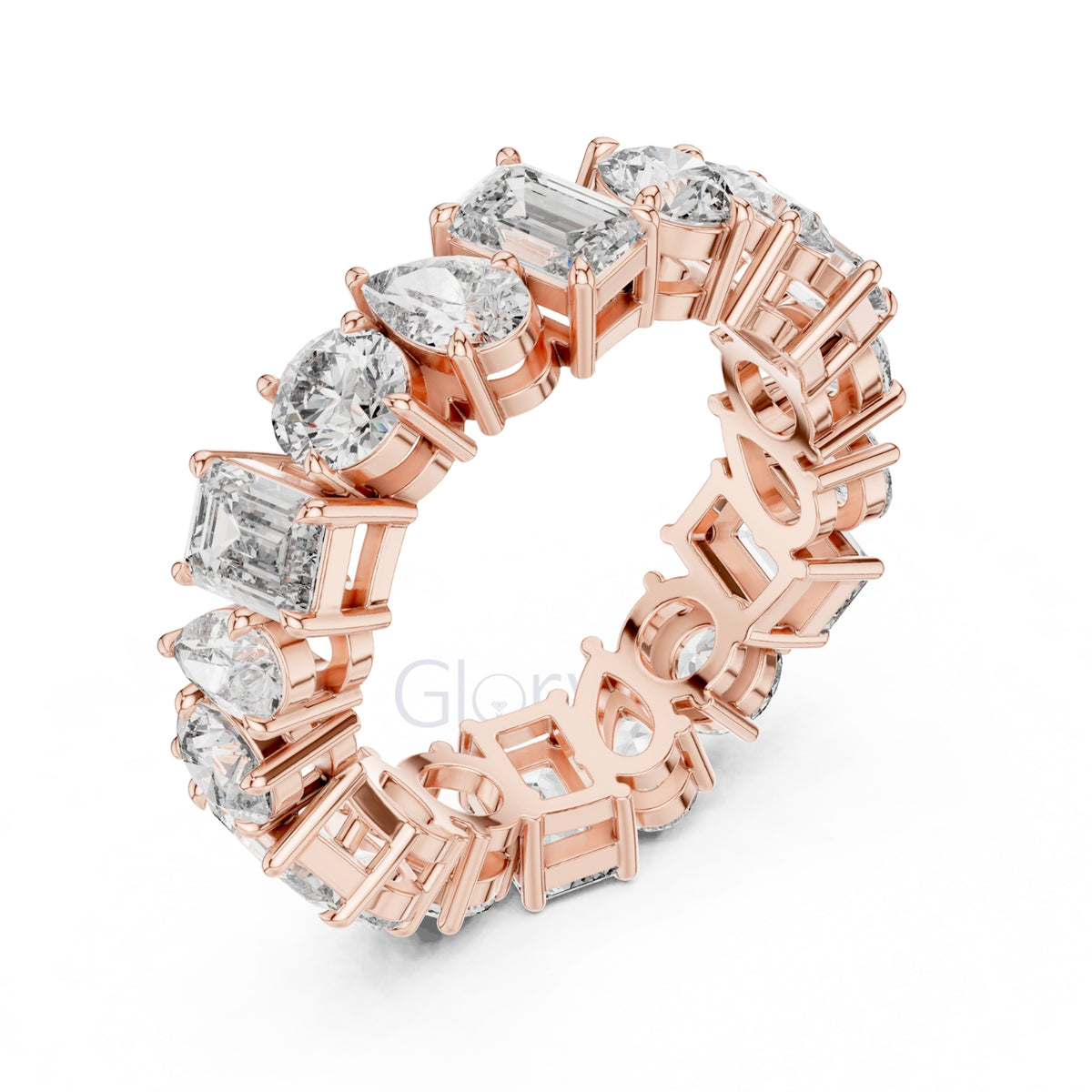 Pear, Round & Emerald Cut Diamond Eternity Band