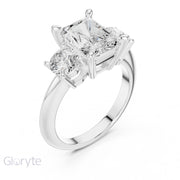 Three-Stone Diamond Engagement Ring | 2.5ct Center with Round Side Stones