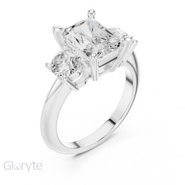 Three-Stone Diamond Engagement Ring | 2.5ct Center with Round Side Stones