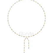 Marquise & Round Diamond Lariat Necklace