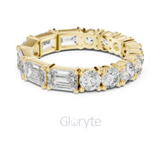 Emerald & Round Diamond Eternity Band