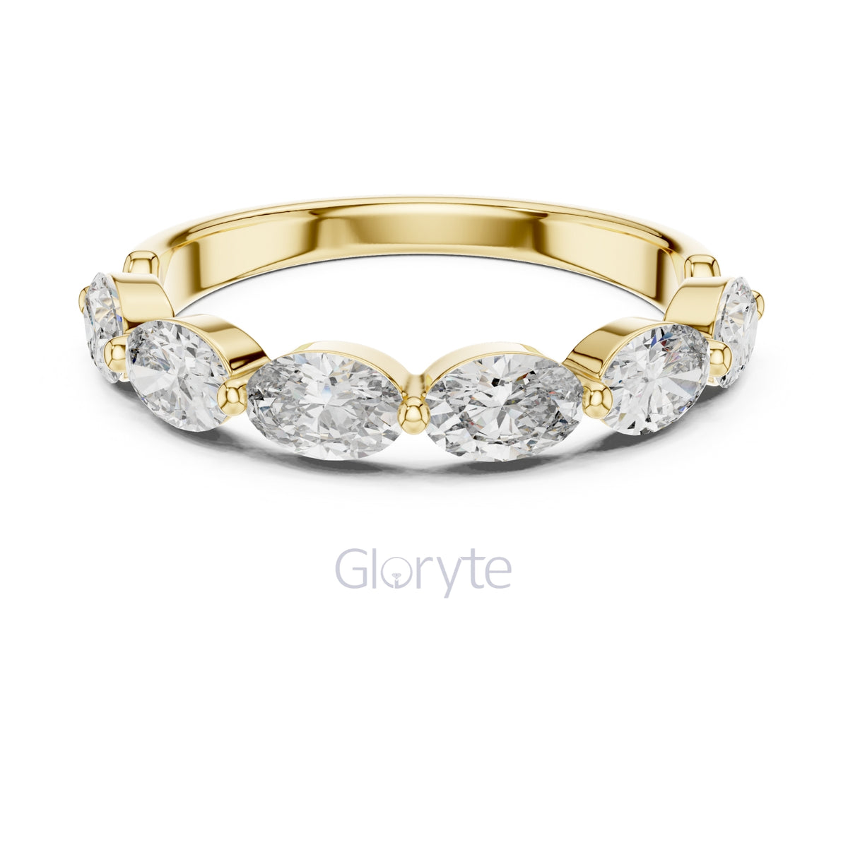 Oval Cut Half Eternity Ring
