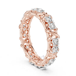 Criss-Cross Diamond Eternity Band – Round Cut