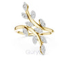 Leaf Vine Diamond Ring in 925 Silver, 10K & 14K Gold | Nature Inspired Band
