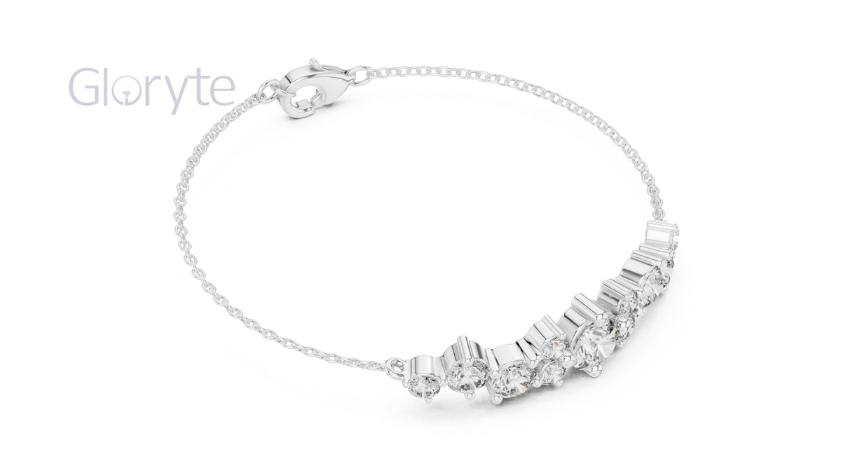 Cluster Round Cut Diamond Bracelet