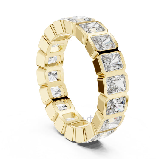 Radiant Cut Diamond Bezel-Set Eternity Band