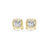 Cushion Diamond Bezel Set Studs in 925 Silver, 14K & 18K Gold
