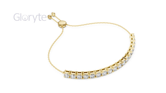 Round Cut Adjustable Diamond Bracelet | Timeless & Versatile