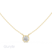 Diamond Solitaire Bezel Pendant Necklace