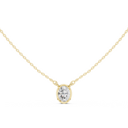 Diamond Solitaire Bezel Pendant Necklace