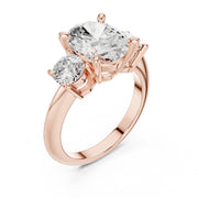 Three-Stone Diamond Engagement Ring | 2.5ct Center with Round Side Stones