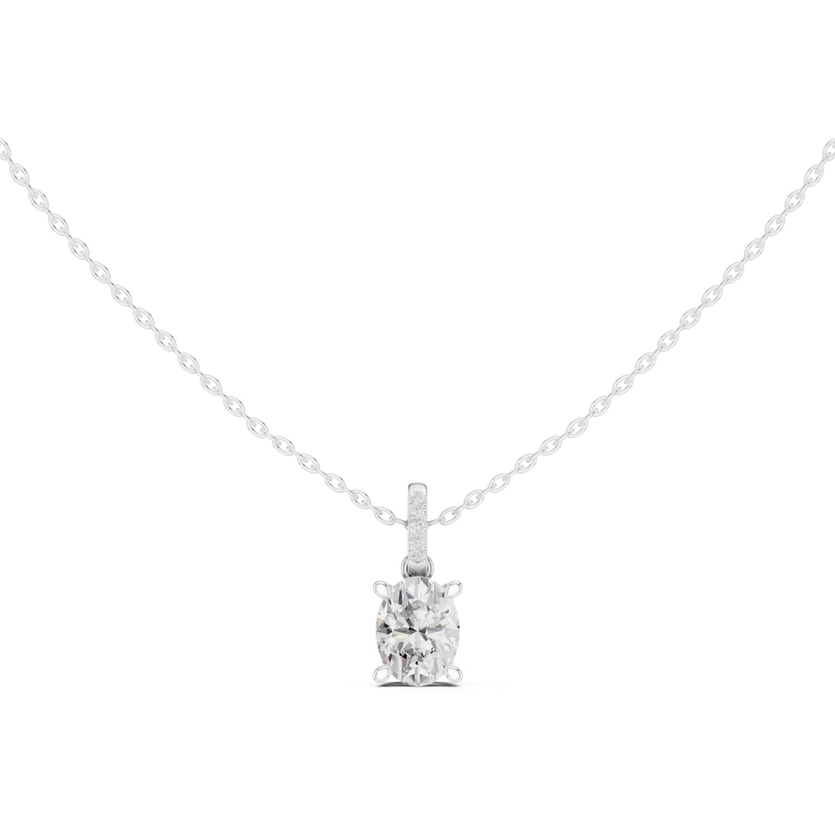 Diamond Solitaire Bezel Pendant Necklace (1.50ct) with Chain
