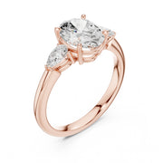 Three-Stone Engagement Ring with Pear Side Diamonds