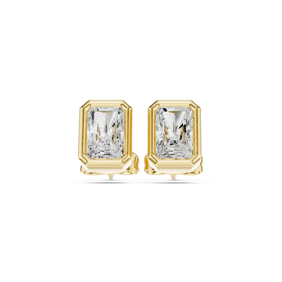 Elegant Bezel Diamond Stud Earrings